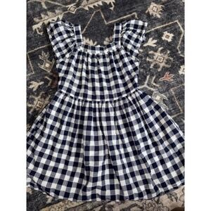 Gap Kids Blue/White Checked Dress Lined Girl's Size XS 4 5